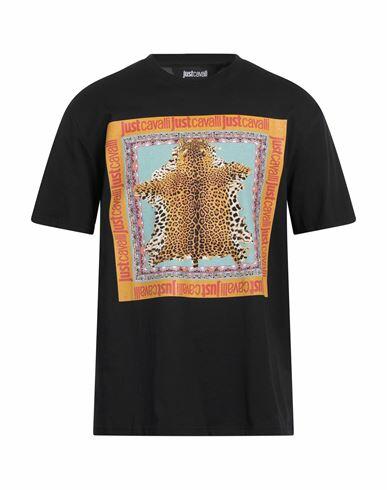 Just Cavalli Man T-shirt Black Cotton Cover