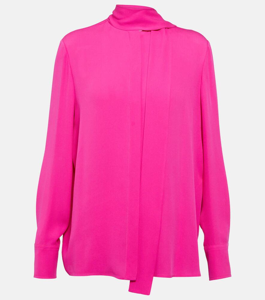 Valentino Tie-neck silk georgette shirt Cover