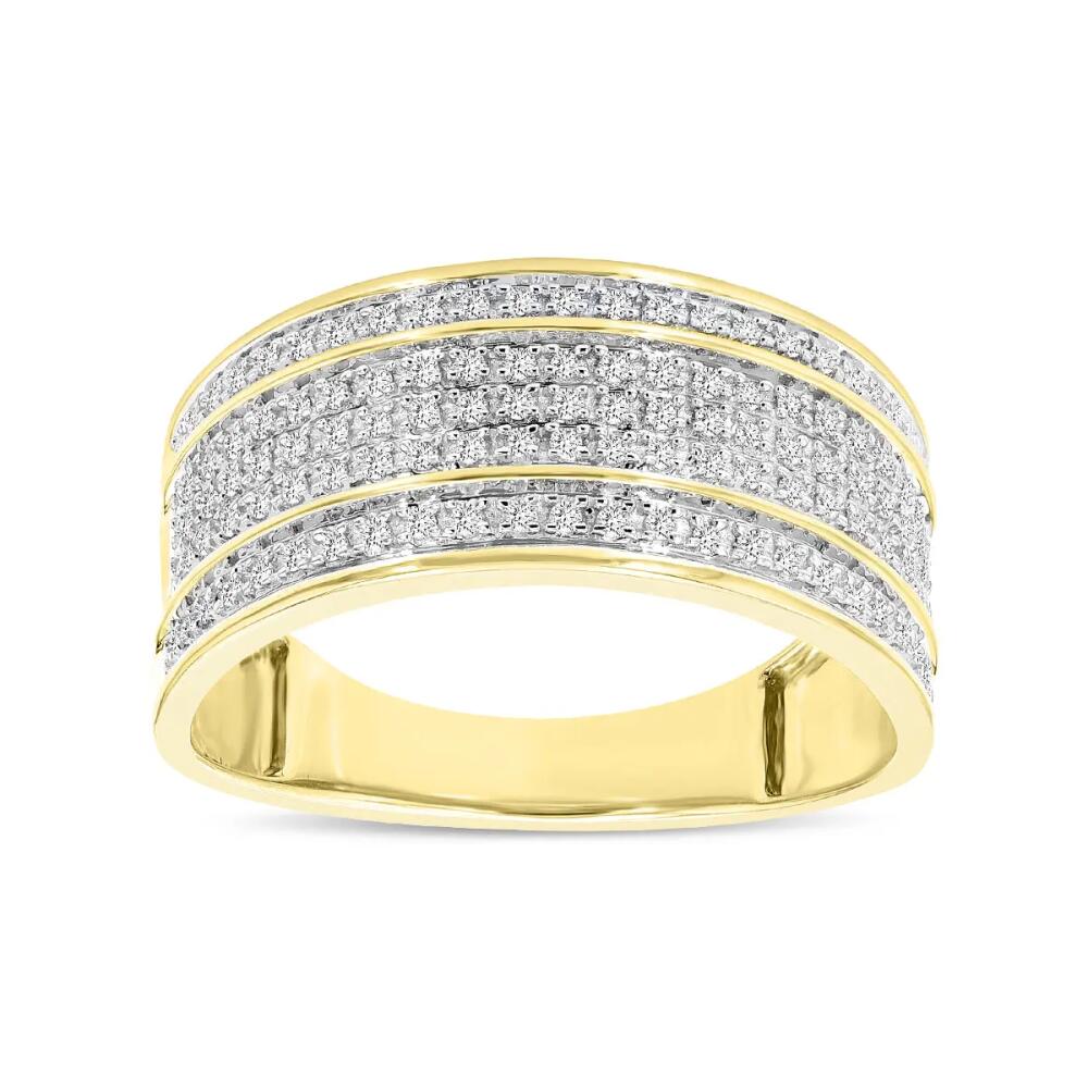 LuvMyJewelry Elysium Unisex Diamond Band Ring in 10K Gold in 10K Yellow Gold Cover