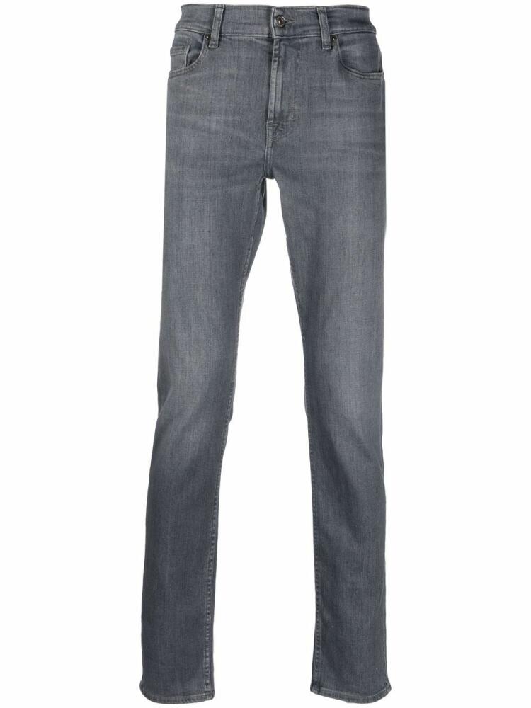 7 For All Mankind mid-rise slim-cut jeans - Grey Cover