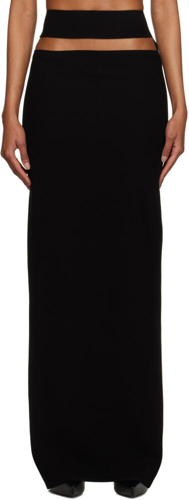 Mônot Black Cut Out Maxi Skirt Cover