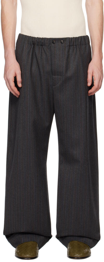 Bottega Veneta Gray Chevron Trousers Cover