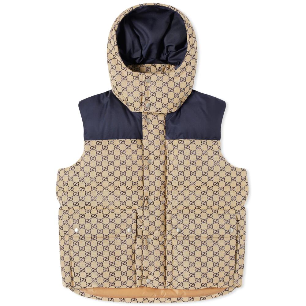 Gucci Men's GG Panel Down Vest in Beige Cover