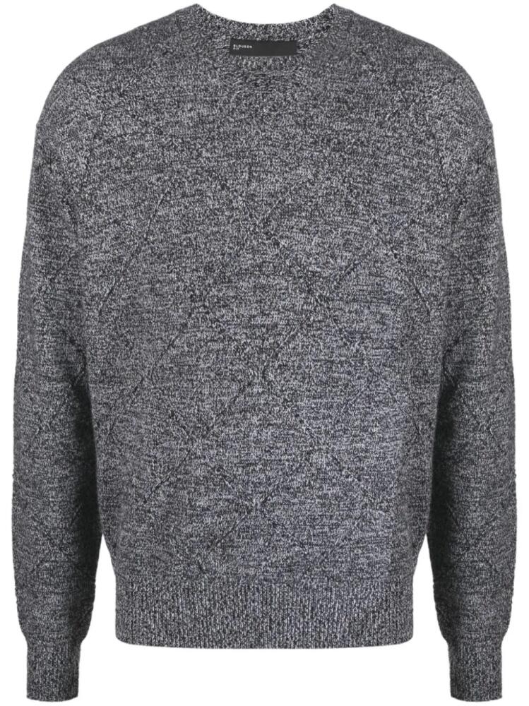 Neil Barrett mélange-effect cut-out detail jumper - Black Cover