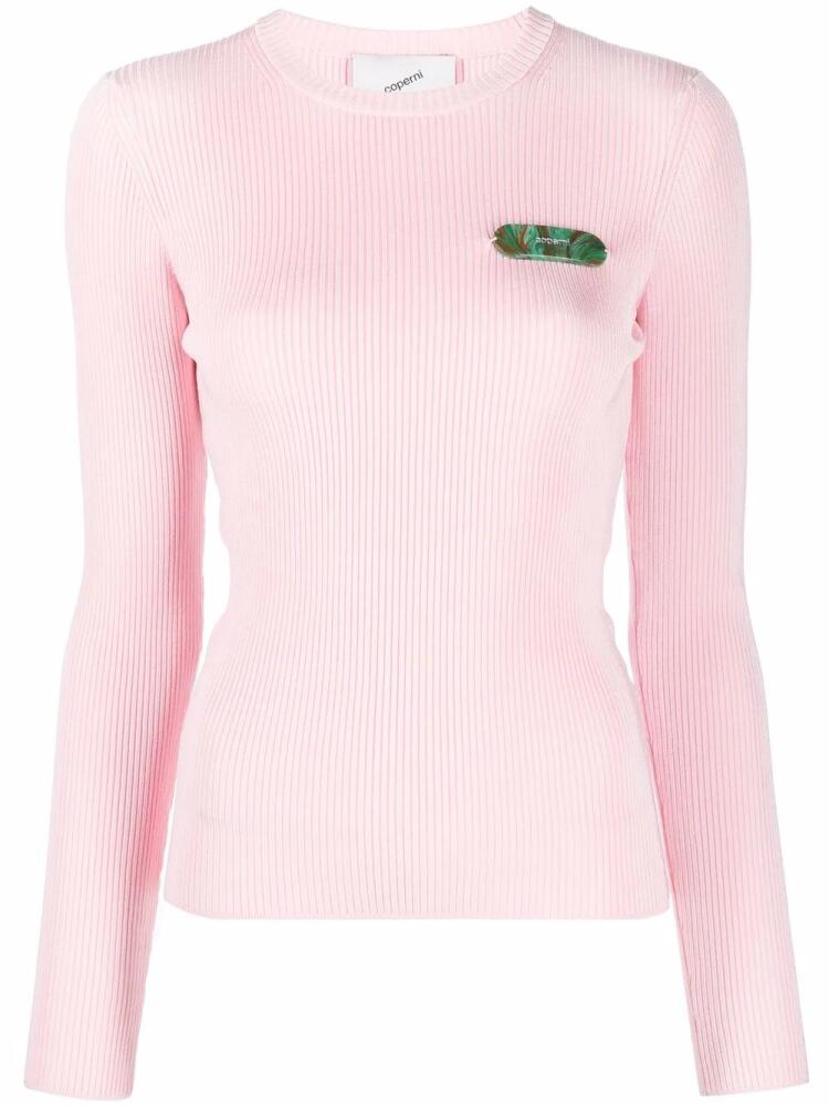 Coperni logo-plaque ribbed jumper - Pink Cover