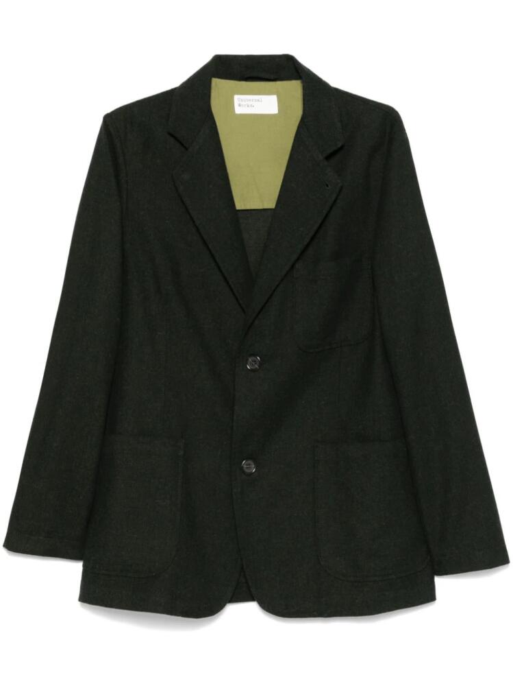 Universal Works upcycled-tweed blazer - Green Cover