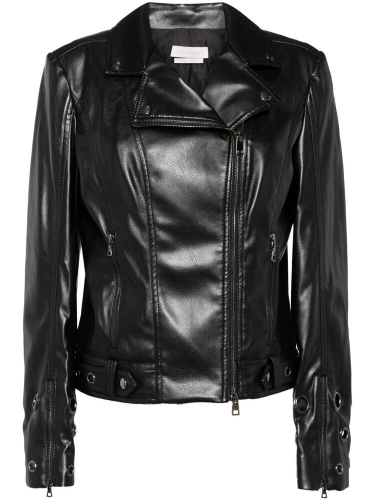 Saiid Kobeisy Metal ring zipped leather jacket - Black Cover