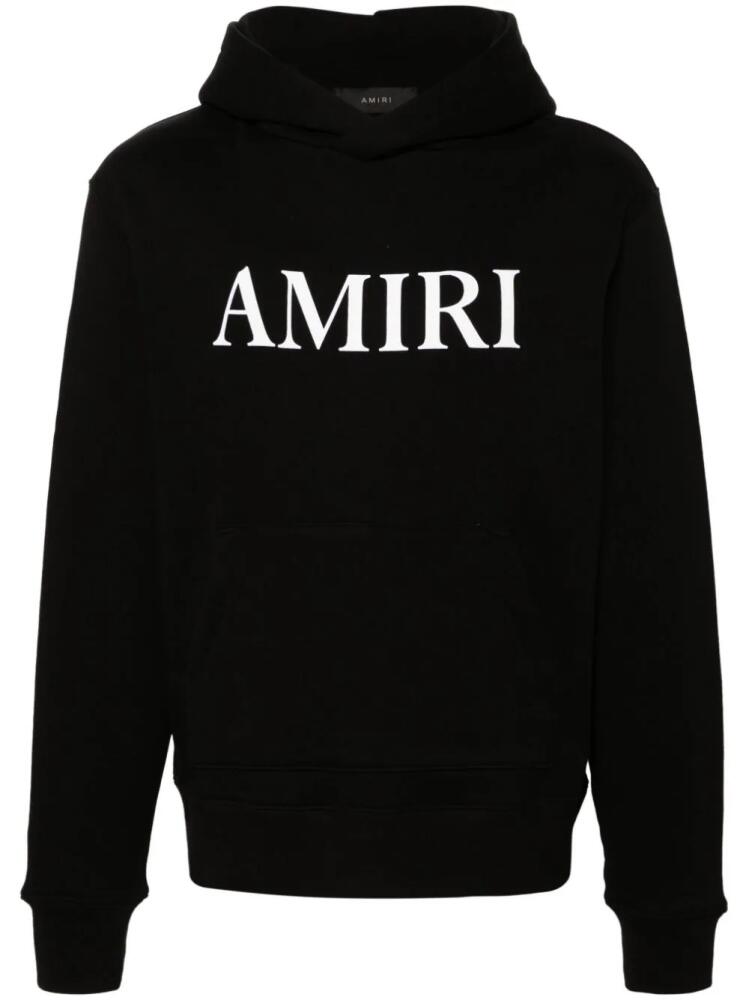 AMIRI logo-lettering cotton hoodie - Black Cover