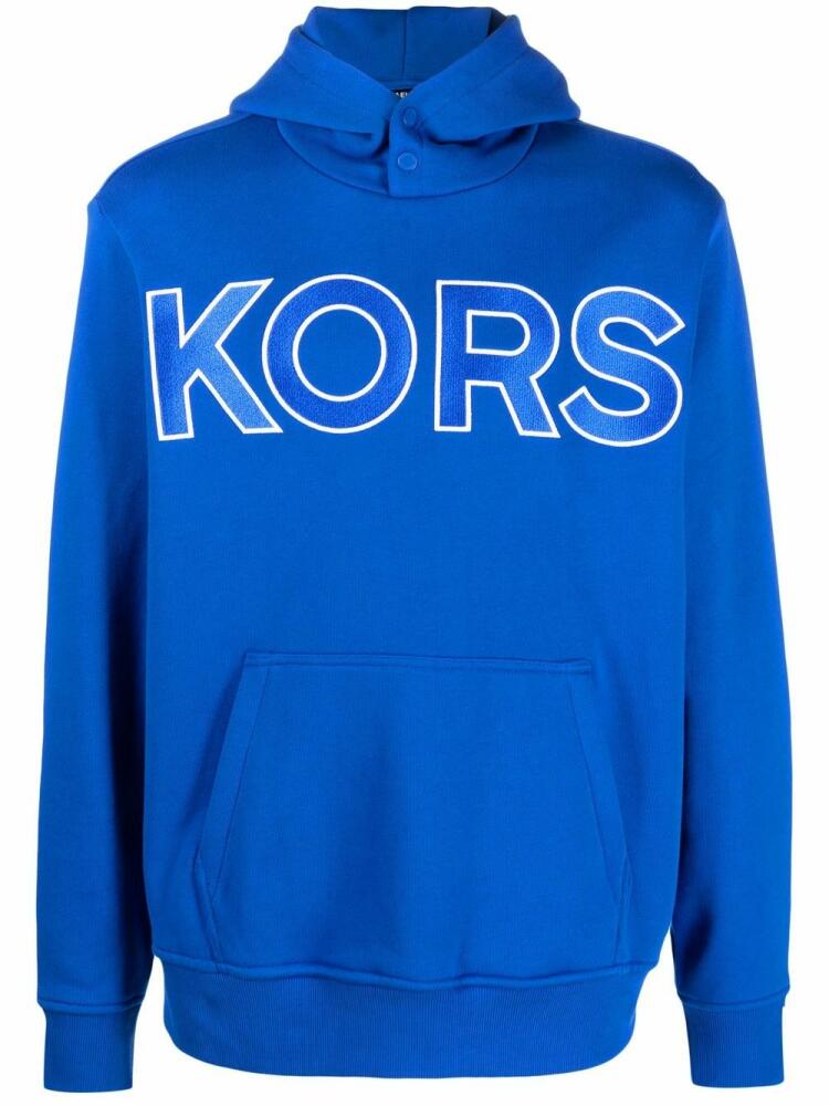 Michael Kors logo-embossed cotton hoodie - Blue Cover