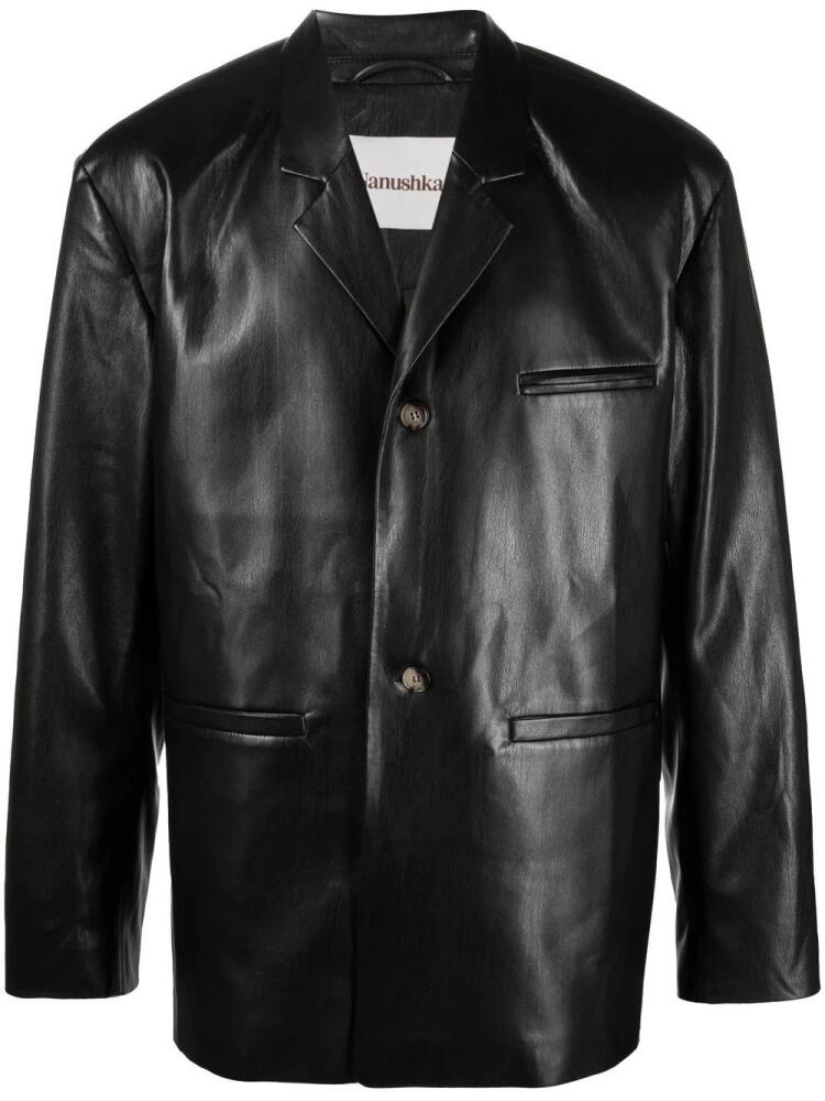 Nanushka single-breasted faux-leather blazer - Black Cover