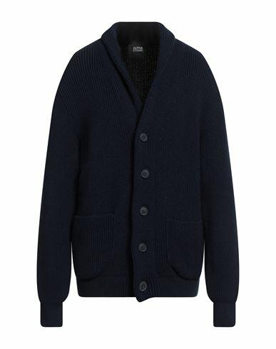 Alpha Studio Man Cardigan Midnight blue Cotton, Flax Cover