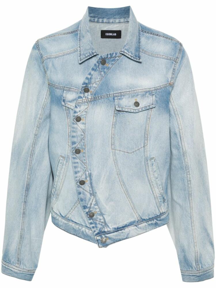 EGONlab. off-centre-fastening denim jacket - Blue Cover