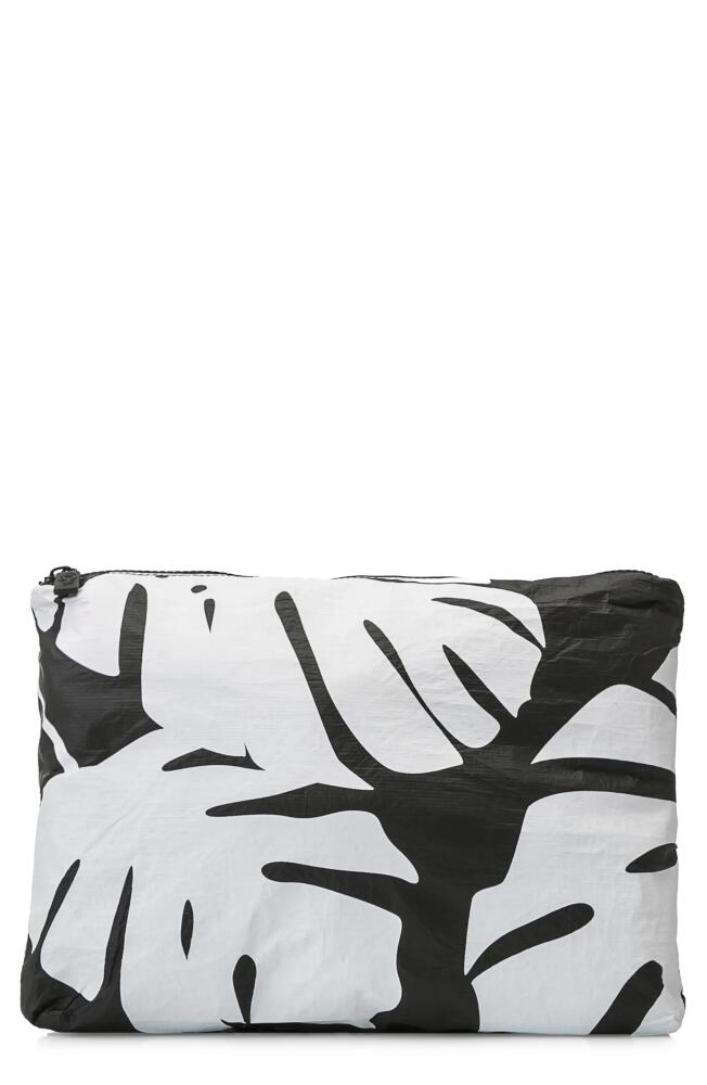 Aloha Collection Medium Water Resistant Tyvek® Zip Pouch in White On Black Cover