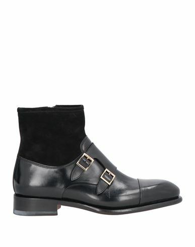 Santoni Man Ankle boots Black Leather Cover