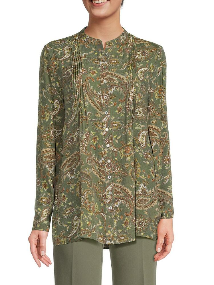 NANETTE nanette lepore Women's Semi Pleated Print Shirt - Prairie Sand Cover