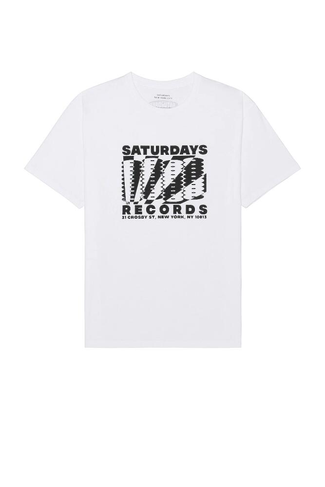 SATURDAYS NYC Records Tee in White Cover