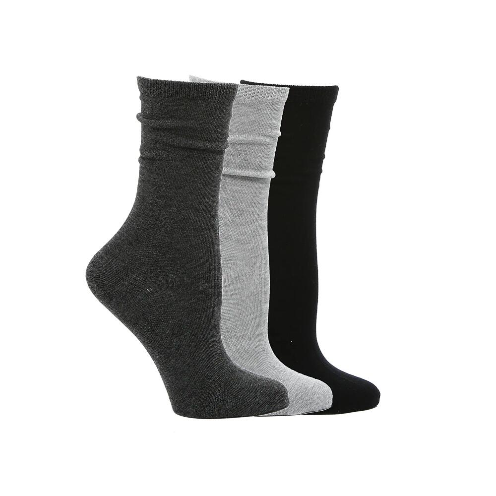 Kelly & Katie Solid Crew Socks 3 Pack | Women's | Grey/Black Cover