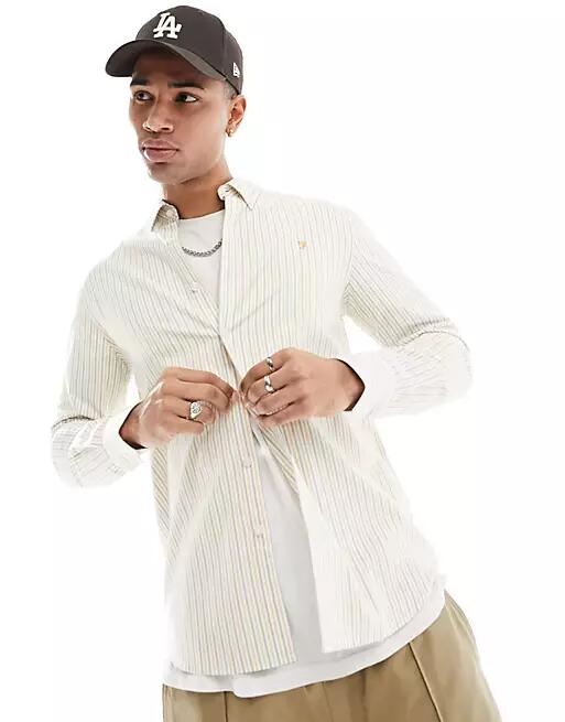 Farah brewer stripe shirt in white Cover