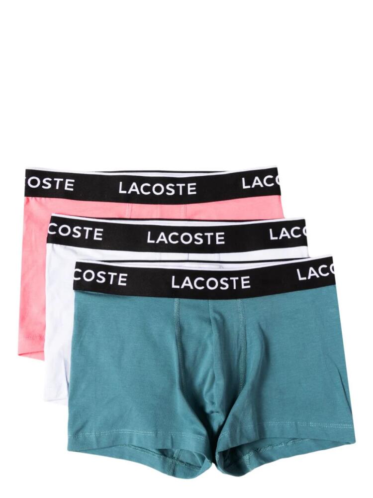 Lacoste logo-band three-piece boxer set - Blue Cover