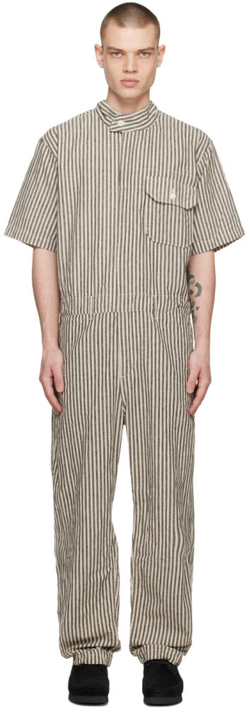 Engineered Garments Off-White & Black Racing Jumpsuit Cover