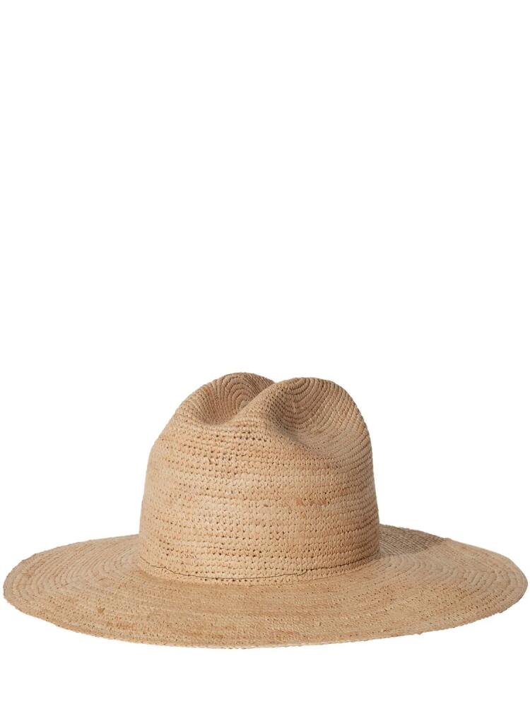 JANESSA LEONE Chandler Raffia Fedora Hat Cover