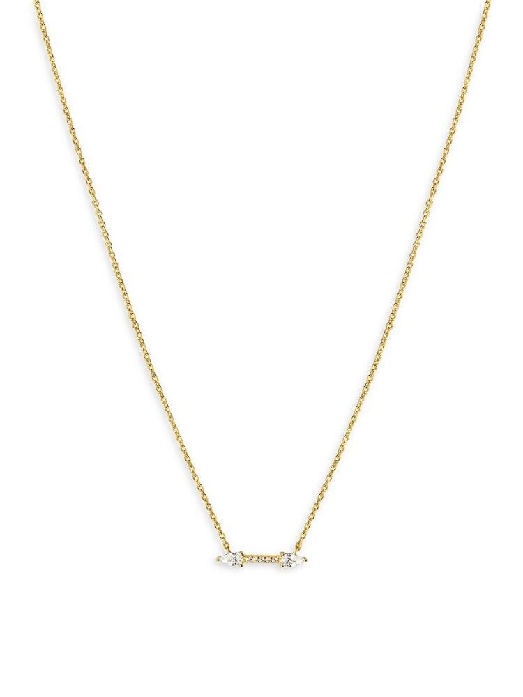 Ana Luisa Women's Ellie 14K Goldplated Sterling Silver & Cubic Zirconia Arrow Pendant Necklace Cover