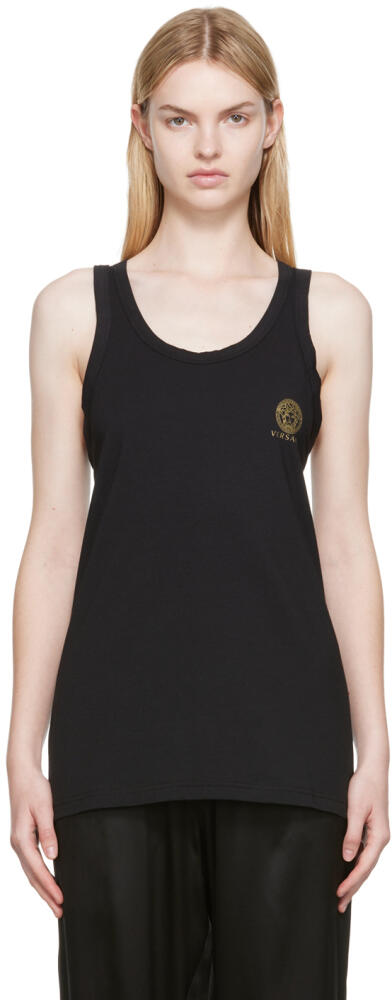 Versace Underwear Black Cotton Tank Top Cover