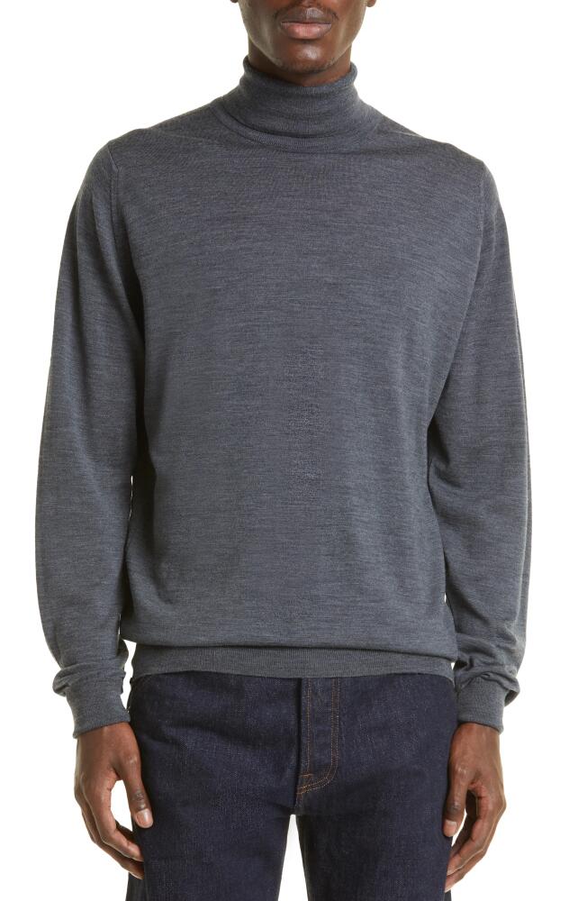 John Smedley Richard Turtleneck Merino Wool Sweater in Charcoal Cover