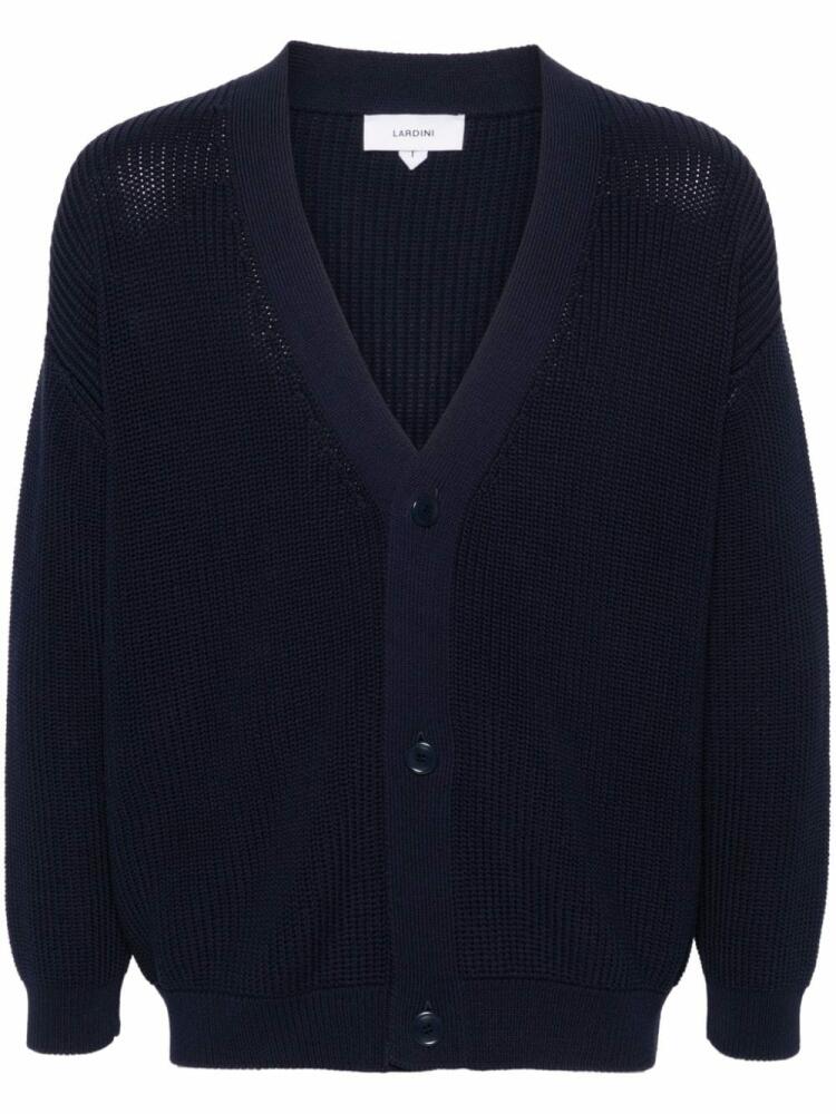 Lardini V-neck cotton cardigan - Blue Cover