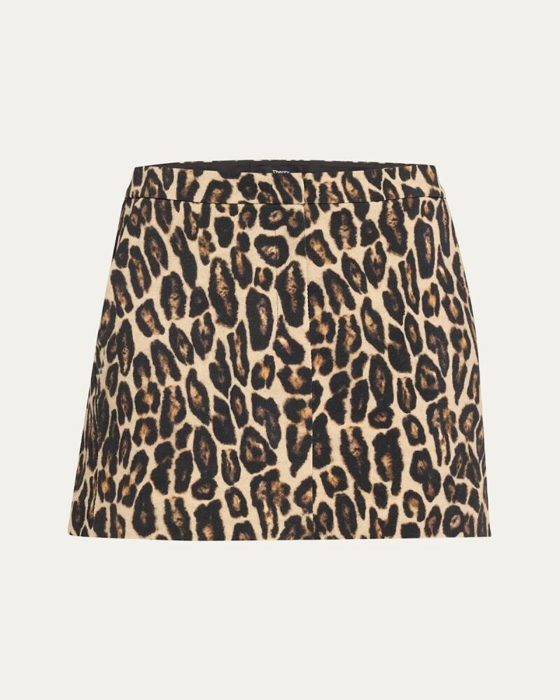 Theory Leopard Mini Trouser Skirt Cover