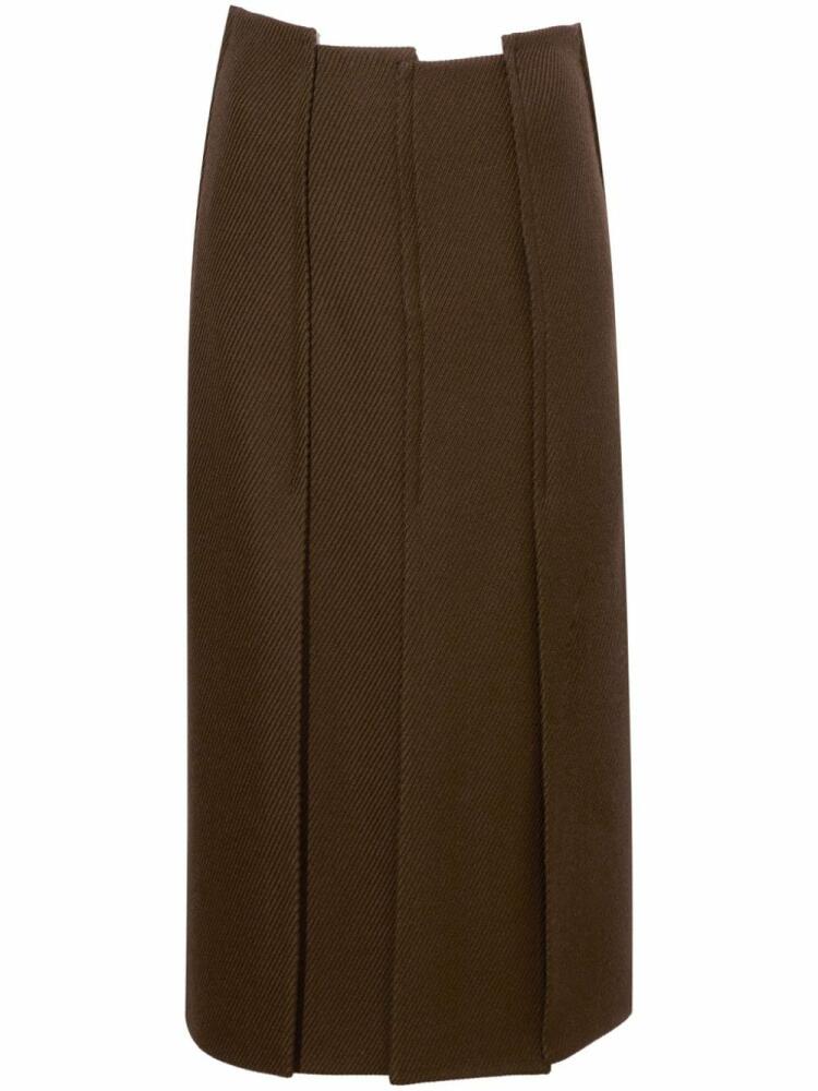 Proenza Schouler high-waist twill midi skirt - Brown Cover