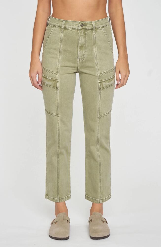 DAZE High Waist Crop Cargo Jeans in Matcha Cover