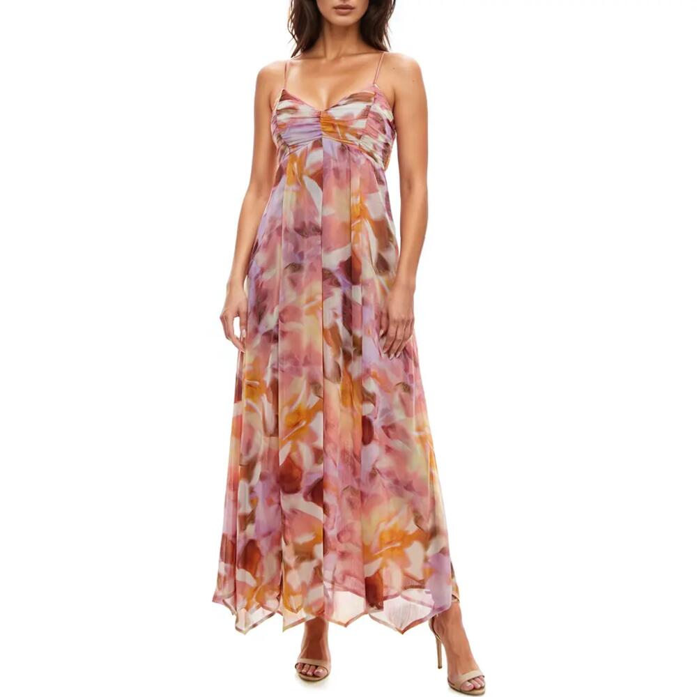 Socialite Chiffon Halter Maxi Sundress in Mult Blurr Cover