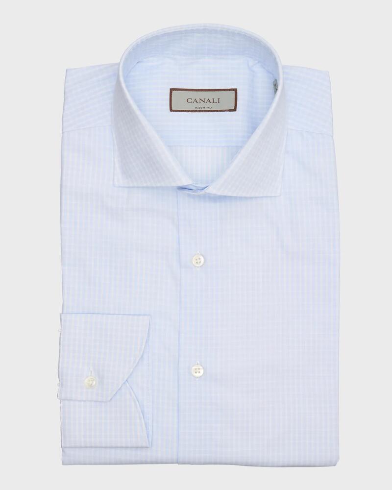 Canali Men's Small Check Dress Shirt Cover