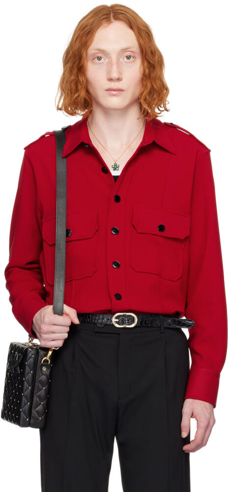 Ernest W. Baker Red Flap Pocket Shirt Cover