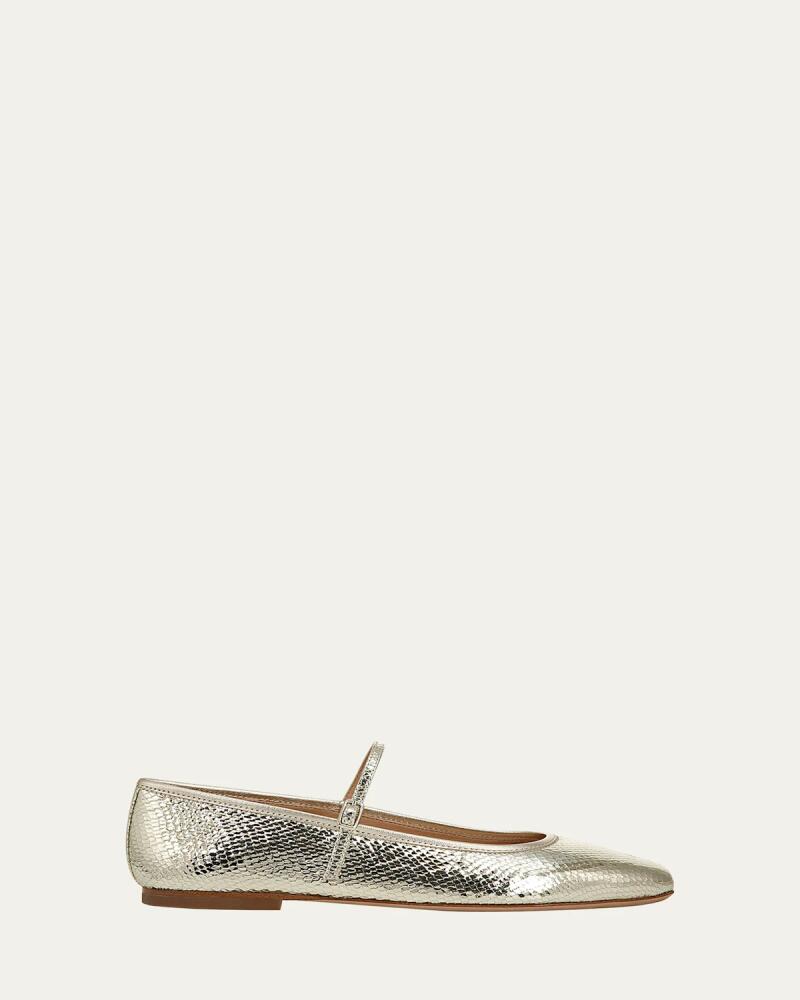 Veronica Beard Ellie Snake-Embossed Mary Jane Ballerina Flats Cover