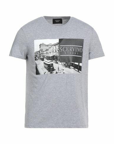 Ermanno Scervino Man T-shirt Light grey Cotton, Elastane Cover