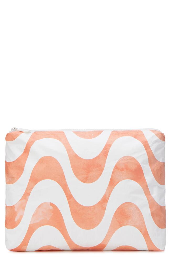 Aloha Collection Medium Water Resistant Tyvek® Zip Pouch in Coral Splash Cover