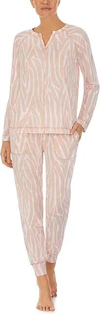 Sanctuary Long Sleeve Popover and Joggers Set (Rosehip Zebra) Women's Pajama Sets Cover