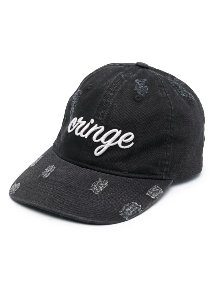 GCDS Cringe embroidered baseball hat - Black Cover