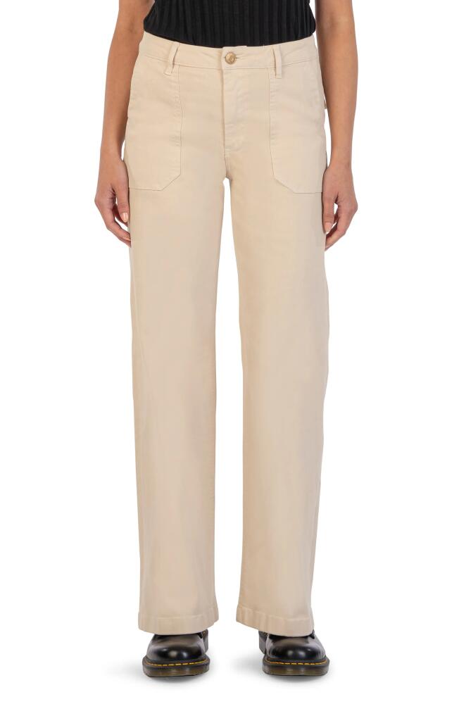 KUT from the Kloth Meg Utility Pocket High Waist Wide Leg Pants in Beige Cover