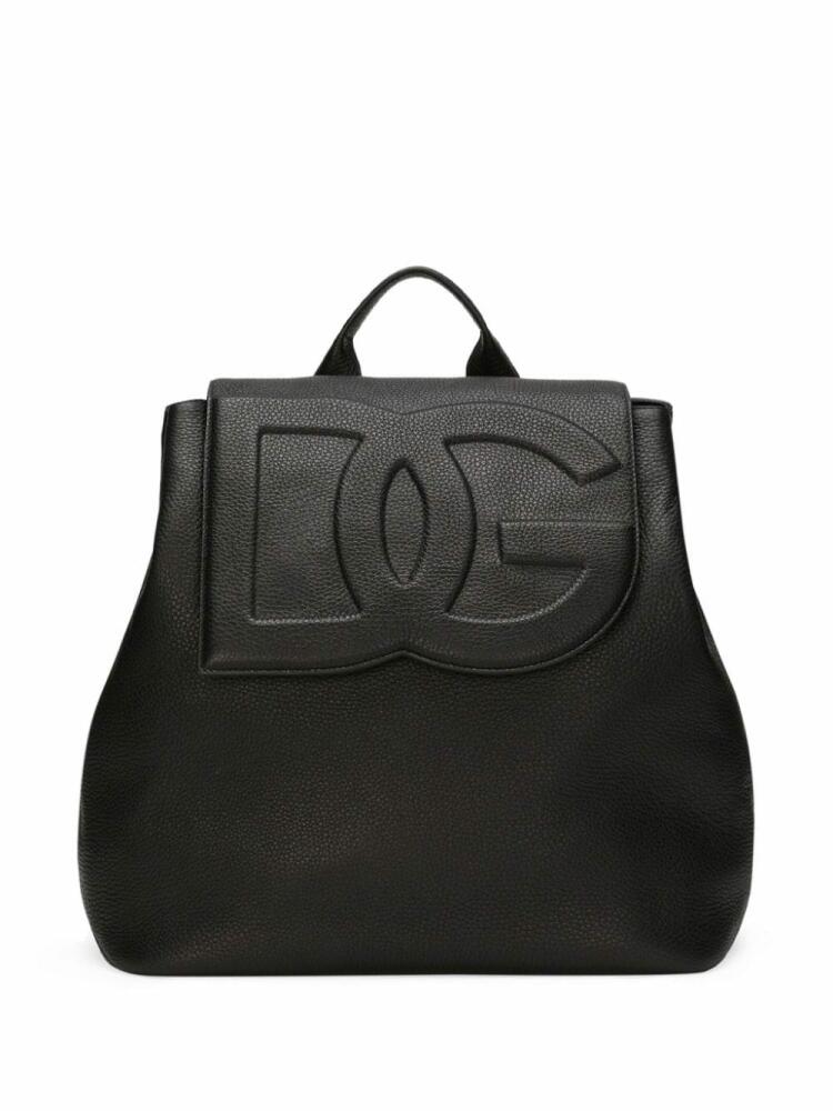 Dolce & Gabbana logo-embossed leather backpack - Black Cover