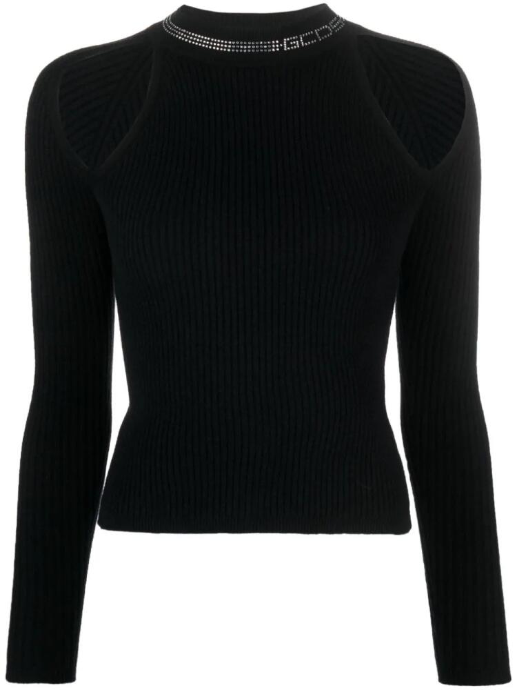 GCDS Bling rhinestone-embellished knitted top - Black Cover