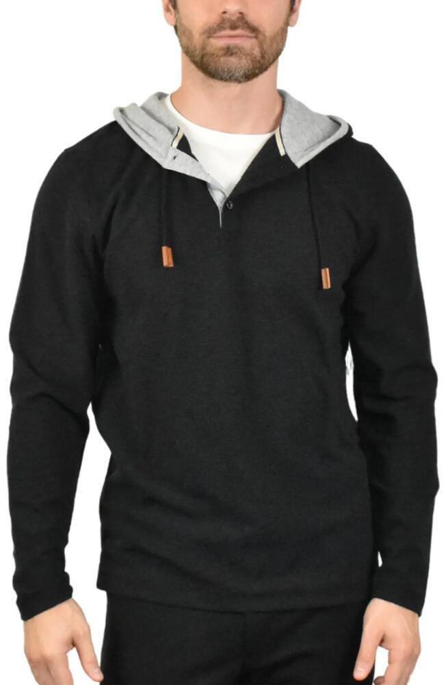 Fundamental Coast Herondo Stretch Hooded Henley in Phantom Black Cover