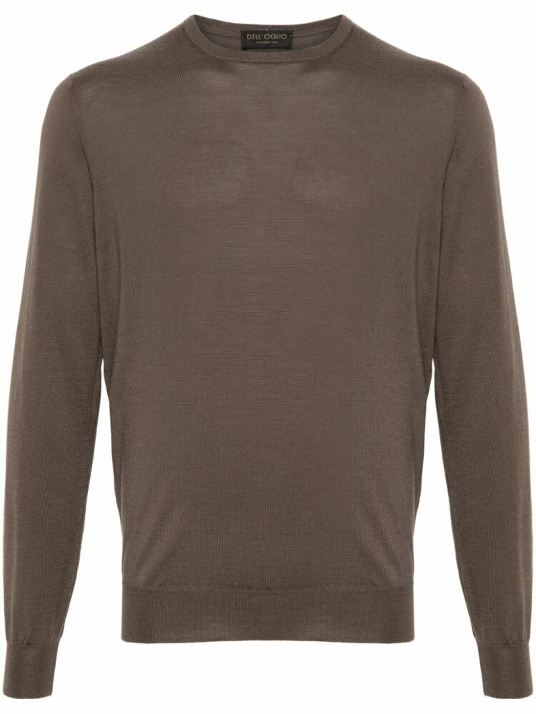 Dell'oglio crew-neck rib-trim jumper - Brown Cover