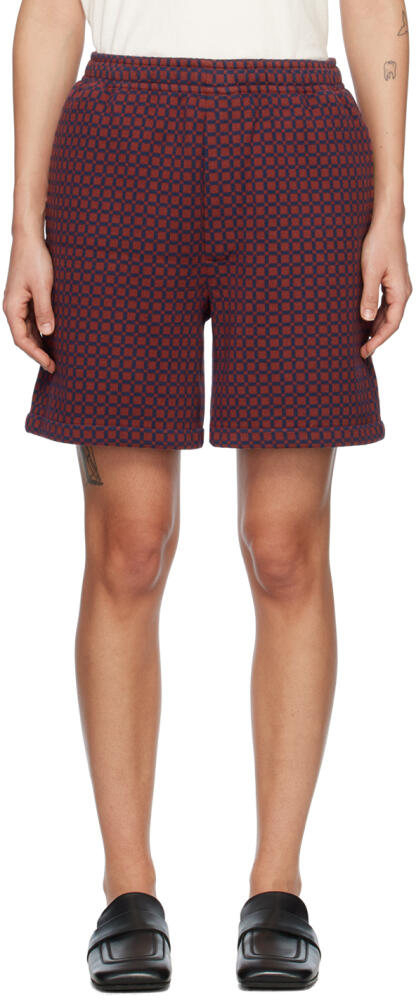 Bode Navy & Burgundy Jacquard Shorts Cover