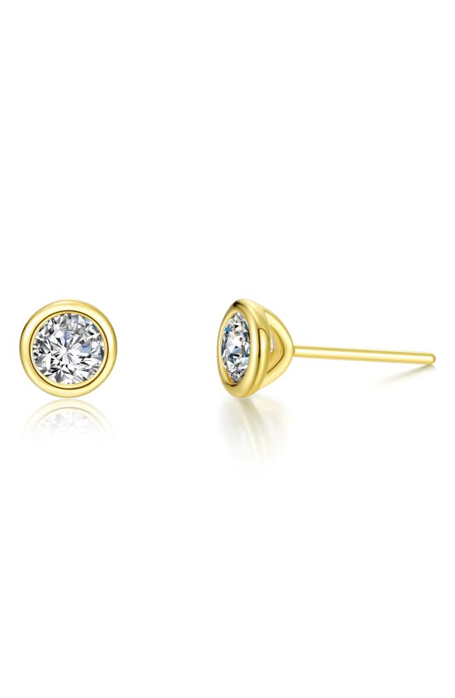 Lafonn Bezel Set Simulated Diamond Stud Earrings in White/Gold Cover