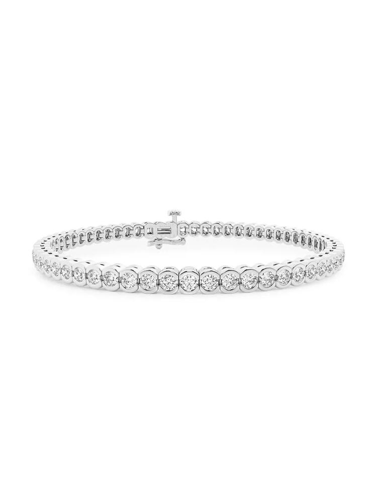 Saks Fifth Avenue Women's Build Your Own Collection Platinum & Natural Diamond Half Bezel Tennis Bracelet - 4 Tcw Platinum Cover