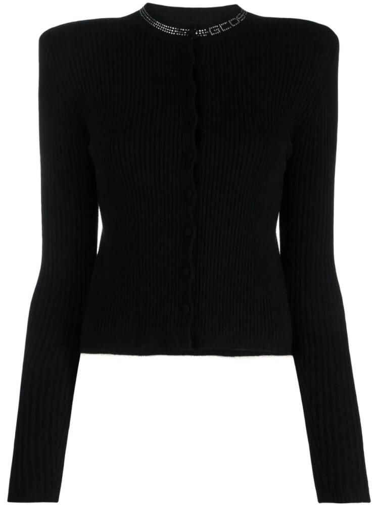 GCDS Bling Mini ribbed cardigan - Black Cover