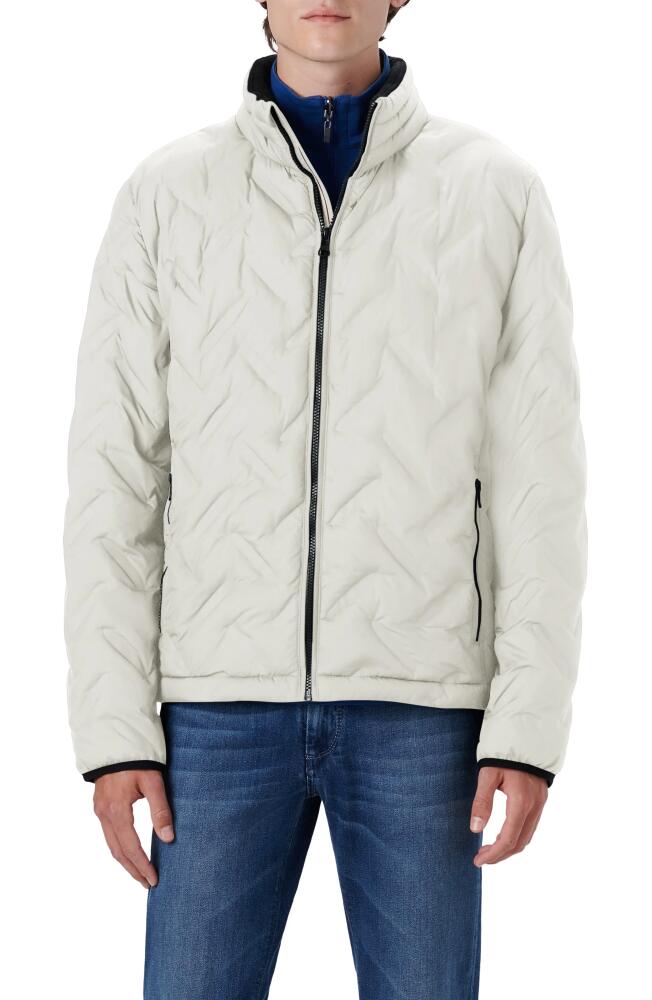 Bugatchi Quilted Bomber Jacket in Stone Cover